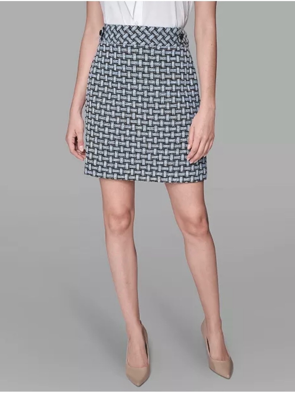 Karl Lagerfeld Paris Tweed Mini Skirt 12 Academia Old Money Preppy French Girl